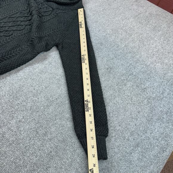 Zara Man Wool Blend Cable Knit Sweater Men's Size Large Shawl Collar Charcoal - Picture 7 of 8